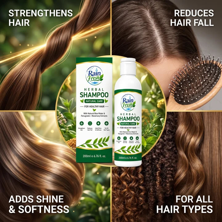 Rain Fresh Herbal Shampoo 200ml | Rice Water, Fenugreek & Rosemary