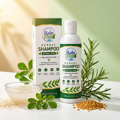 Rain Fresh Herbal Shampoo 200ml | Rice Water, Fenugreek & Rosemary